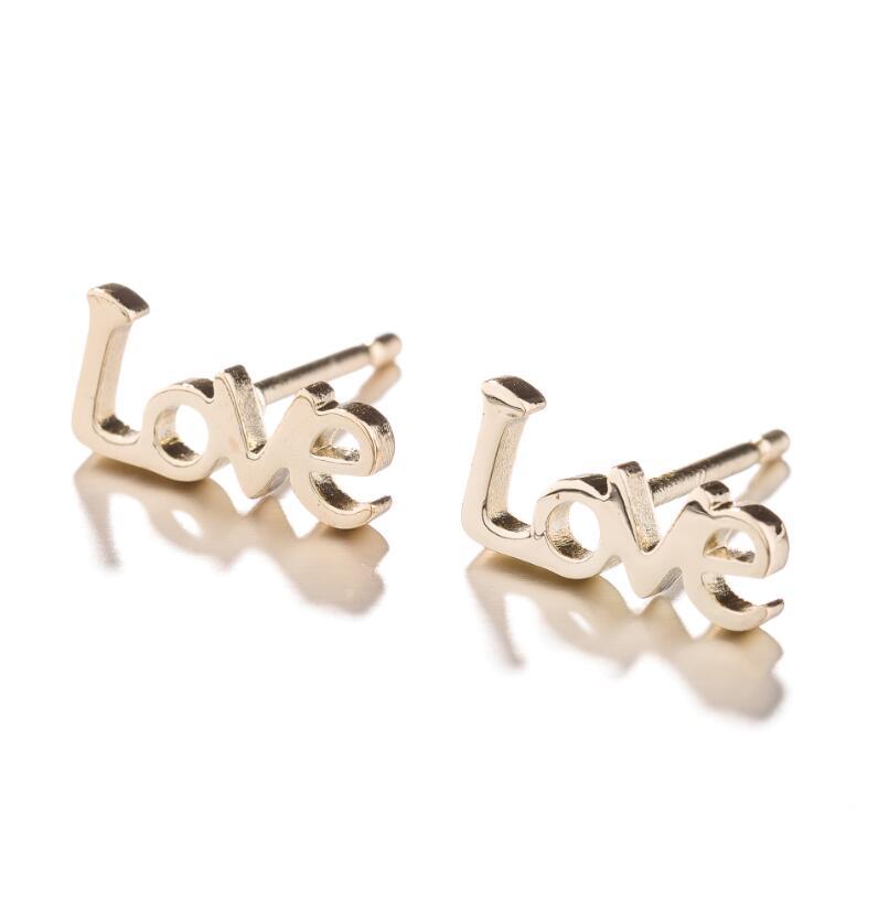 Simple Style Stainless Steel Letter Stud Earrings - Babygirl Angel Design