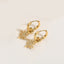 Elegant Heart Shape 14K Gold Plated Zircon Stud Earrings