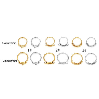 Fashion Stainless Steel Zircon Nose Ring Piercing Jewelry