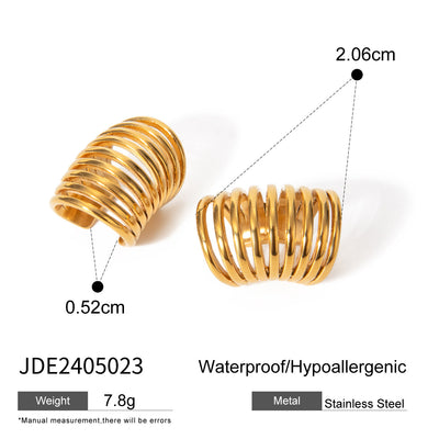 1 Pair IG Style Vacation Simple Style Solid Color 304 Stainless Steel 18K Gold Plated Ear Cuffs