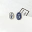 Klein Blue C Shape Alloy Stud Earrings - Niche Simple Design Korean Style for Women