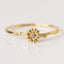 Elegant Glam Vintage Adjustable December Birthstone Flower Gold Plated Ring