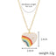 Fashion Rainbow Heart Alloy Enamel Pendant Necklace for Women