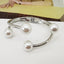 Elegant Geometric Pearl Alloy Open Cuff Bracelet