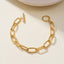 18K Gold Plated Stainless Steel Geometric Figaro Box Twist Chain Bracelet for Women