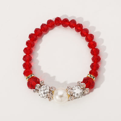 Pastoral Style Pearl and Crystal Beaded Women's Bracelet