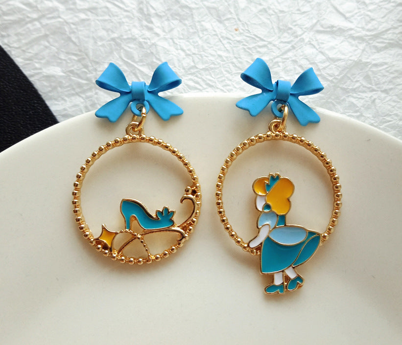 Fashion Cartoon Alloy Enamel Stoving Varnish Drop Earrings