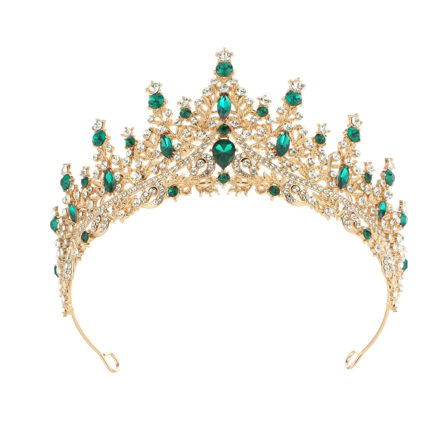 Simple Alloy Zircon Inlay Crown Tiara Headband Bridal Hair Accessories