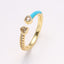 Simple Heart Shape Zircon 18K Gold Plated Open Ring - Minimalist Design Fashion Statement Ring