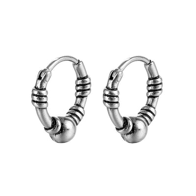 Hip-hop Titanium Steel Plated Twisted Hoop Earrings for Men and Women