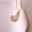 Vintage 18k Gold Plated Zircon Initial Pendant Necklace