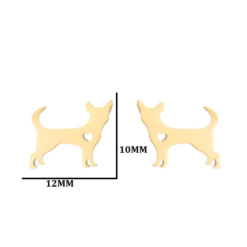 Fashion Cat Stainless Steel Plating Ear Studs 1 Pair