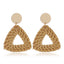 Wholesale Geometric Acrylic Leaf Woven Earrings