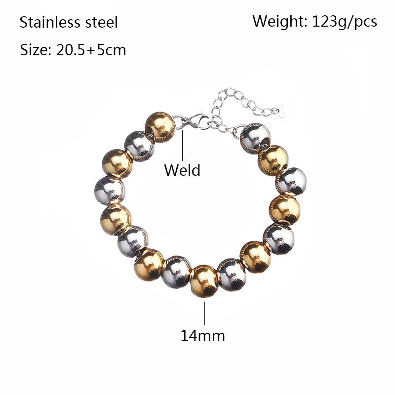 Modern Stainless Steel Beaded Bracelets for Men and Women