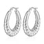 1 Pair Fashion 18K Gold Plated Stainless Steel Oval Hoop Earrings