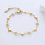 Simple Heart Flower Enamel Gold Plated Stainless Steel Bracelet