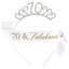 Fashion Rhinestone Number Crown Hairband and Sash Set for Birthday Party