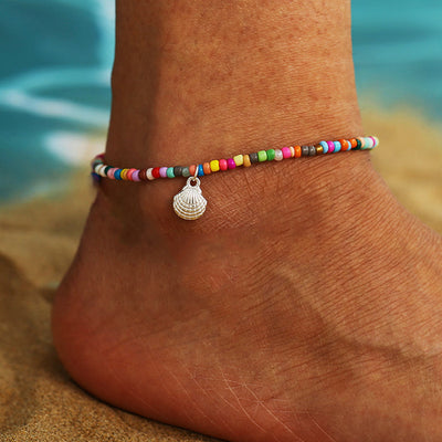 Creative Vintage Bohemian Shell Pendant Beaded Anklet Bracelet