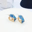 Klein Blue C Shape Alloy Stud Earrings - Niche Simple Design Korean Style for Women