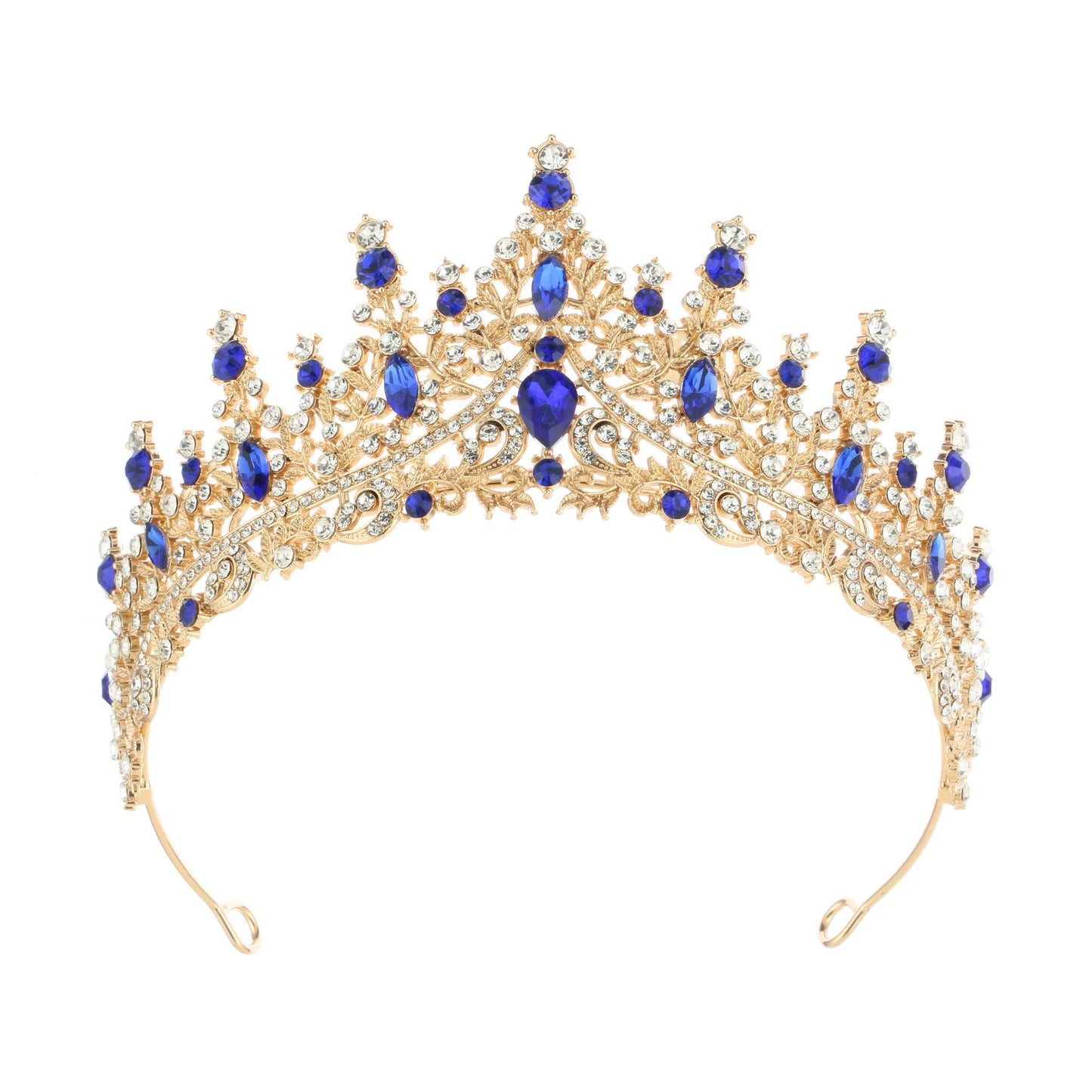 Simple Alloy Zircon Inlay Crown Tiara Headband Bridal Hair Accessories