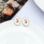 Fashion Flower Enamel Ear Clips with S925 Silver Studs