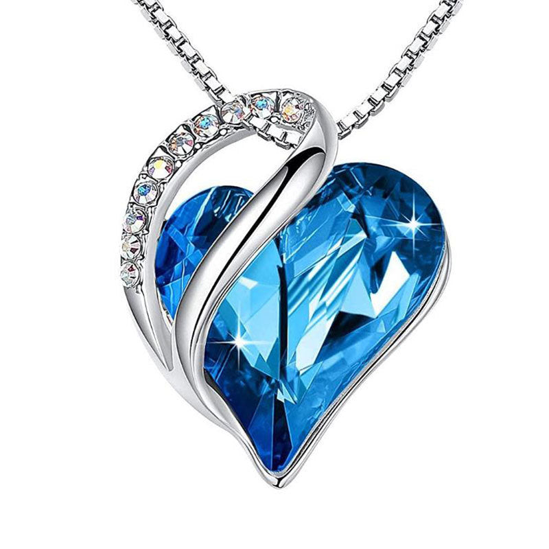 Fashion Heart Shape Alloy Plating Artificial Gemstones Necklace