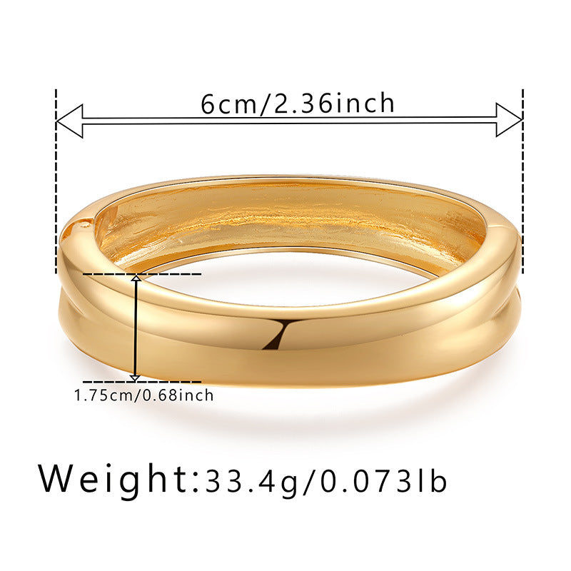 Elegant Minimalist Alloy Bangle Bracelet for Women