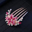 Women's Color Block Alloy Zircon Rhinestone Hair Comb Clip Ornament