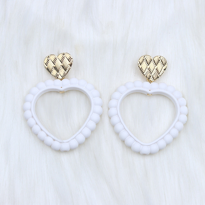 Simple Heart Shape Acrylic Drop Earrings