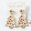 1 Pair Gold Plated Christmas Tree Rhinestone Stud Earrings