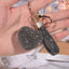 Luxurious Heart Shape Alloy Women's Bag Pendant Keychain with Rhinestone Charm