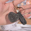 Luxurious Heart Shape Alloy Women's Bag Pendant Keychain with Rhinestone Charm