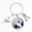 Artistic Ballet Dancer Round Alloy Metal Keychain Pendant