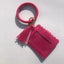 Fashion Snakeskin PU Leather Tassel Keychain Bracelet Wallet