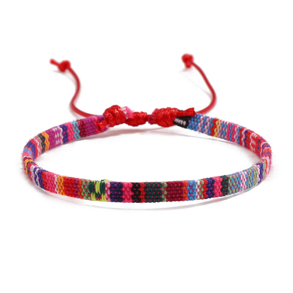 Ethnic Geometric Bohemian Cotton Linen Woven Friendship Bracelet