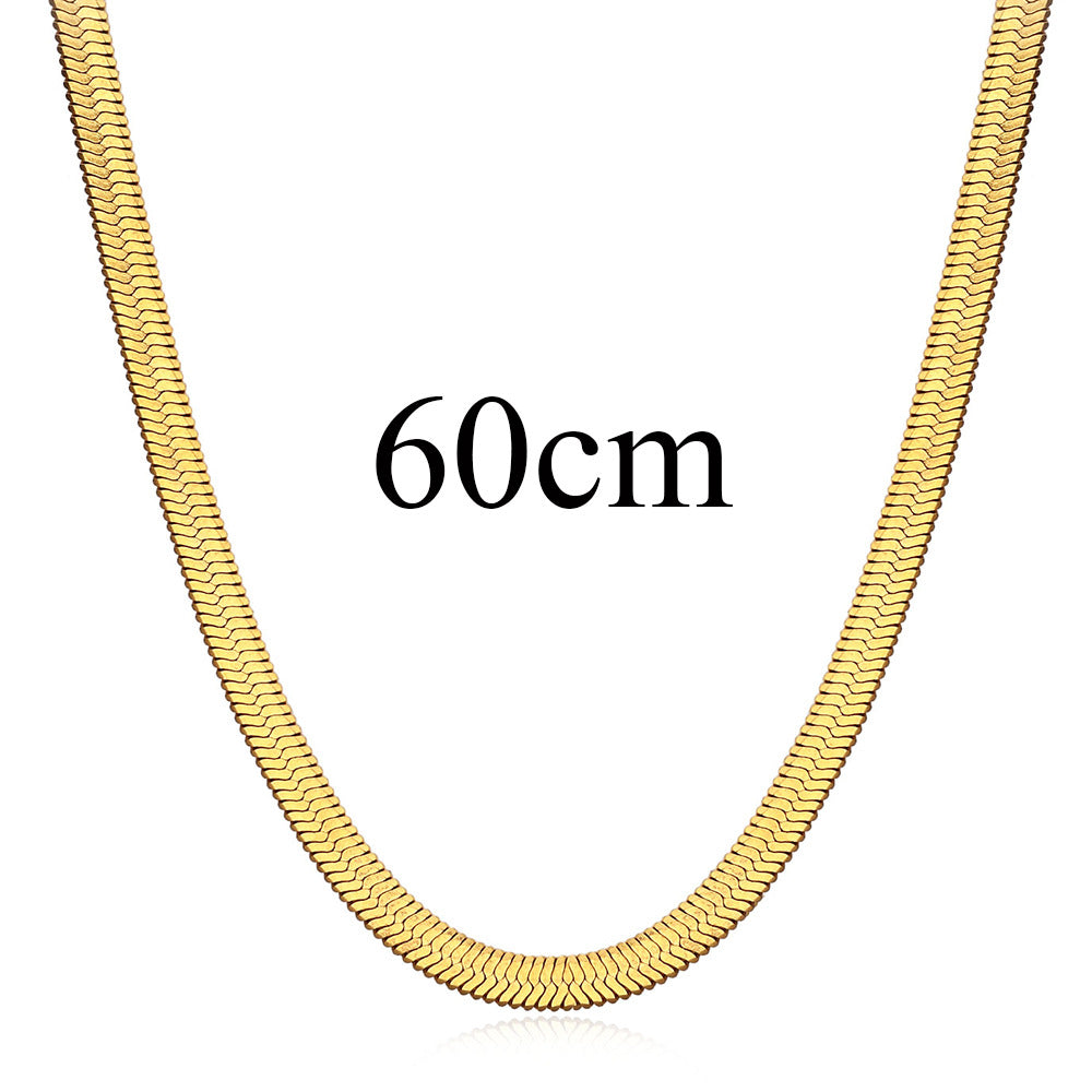 Simple Snake Bone Chain Stainless Steel Necklace
