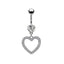 Fashion Angel Wing Heart Zircon Stainless Steel Belly Ring