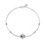 Sterling Silver Geometric Blue Eye Zircon Bracelet Women's Luxury Hand Ornament