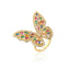 Elegant Butterfly Zircon Gold Plated Copper Ring