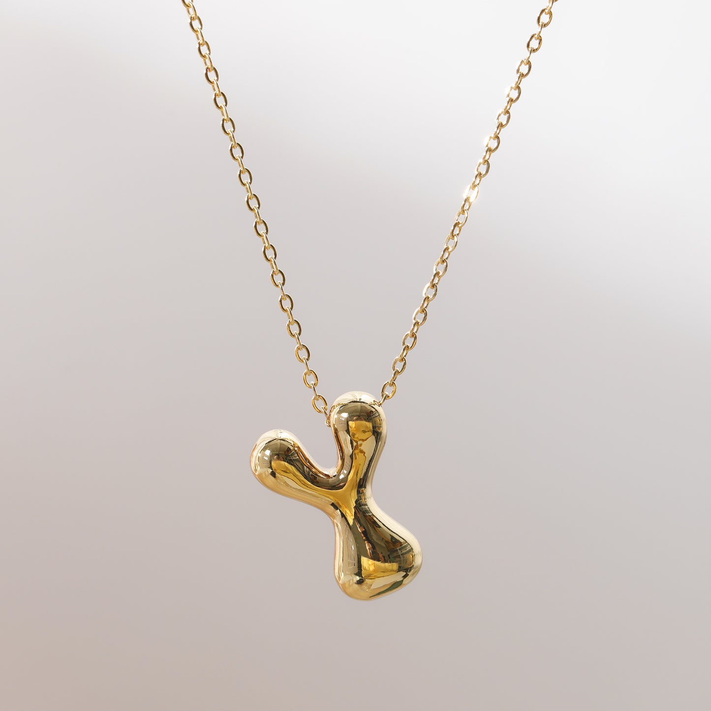 18K Gold Plated Stainless Steel Alphabet Pendant Necklace