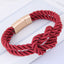 Braided Iron and PU Leather Magnetic Stone Bracelet