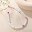 Devil's Eye Imitation Pearl Beaded Choker Necklace for Women