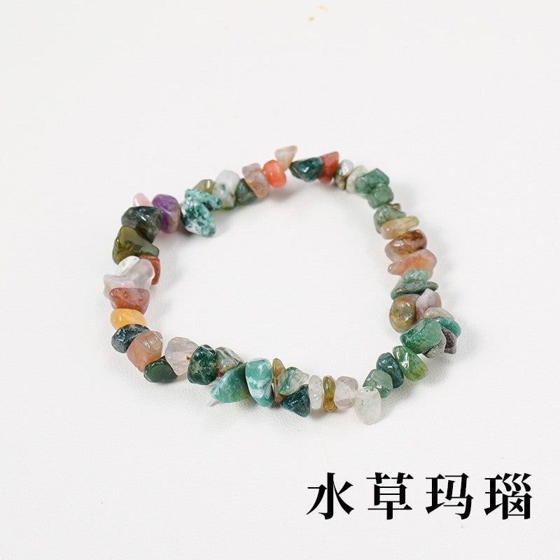 Irregular Crystal Beaded Agate Bracelet for Women