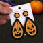 1 Pair Halloween Pumpkin Skull Beaded Drop Earrings