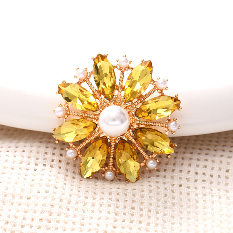 Zinc Alloy Rhinestone Pearl Flower DIY Shoe Charms Accessories