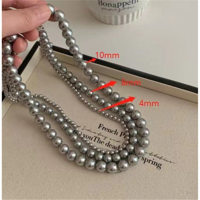 Elegant Geometric Stainless Steel Pearl Necklace for Women