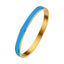 Fashion Circle Titanium Steel Bangle with Colorful Enamel and Gold Clasp