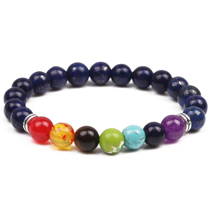 Fashion Multicolor Lava Stone & White Agate Beaded Bracelets