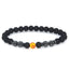 Retro Matte Black Magnetic Stone Beaded Anklet