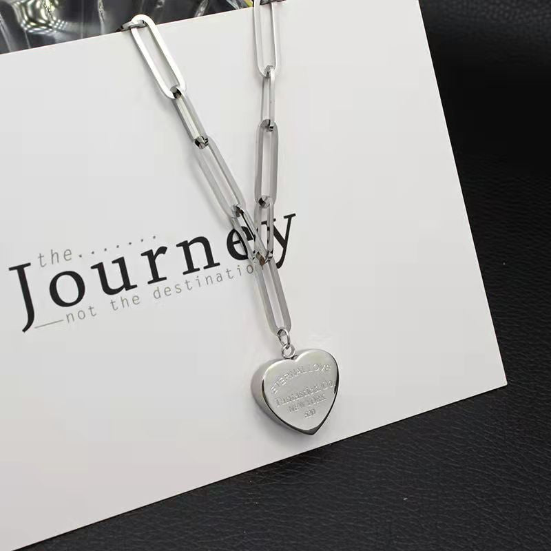 New Fashion Minimalist Heart Pendant Multi-layer Long Necklace